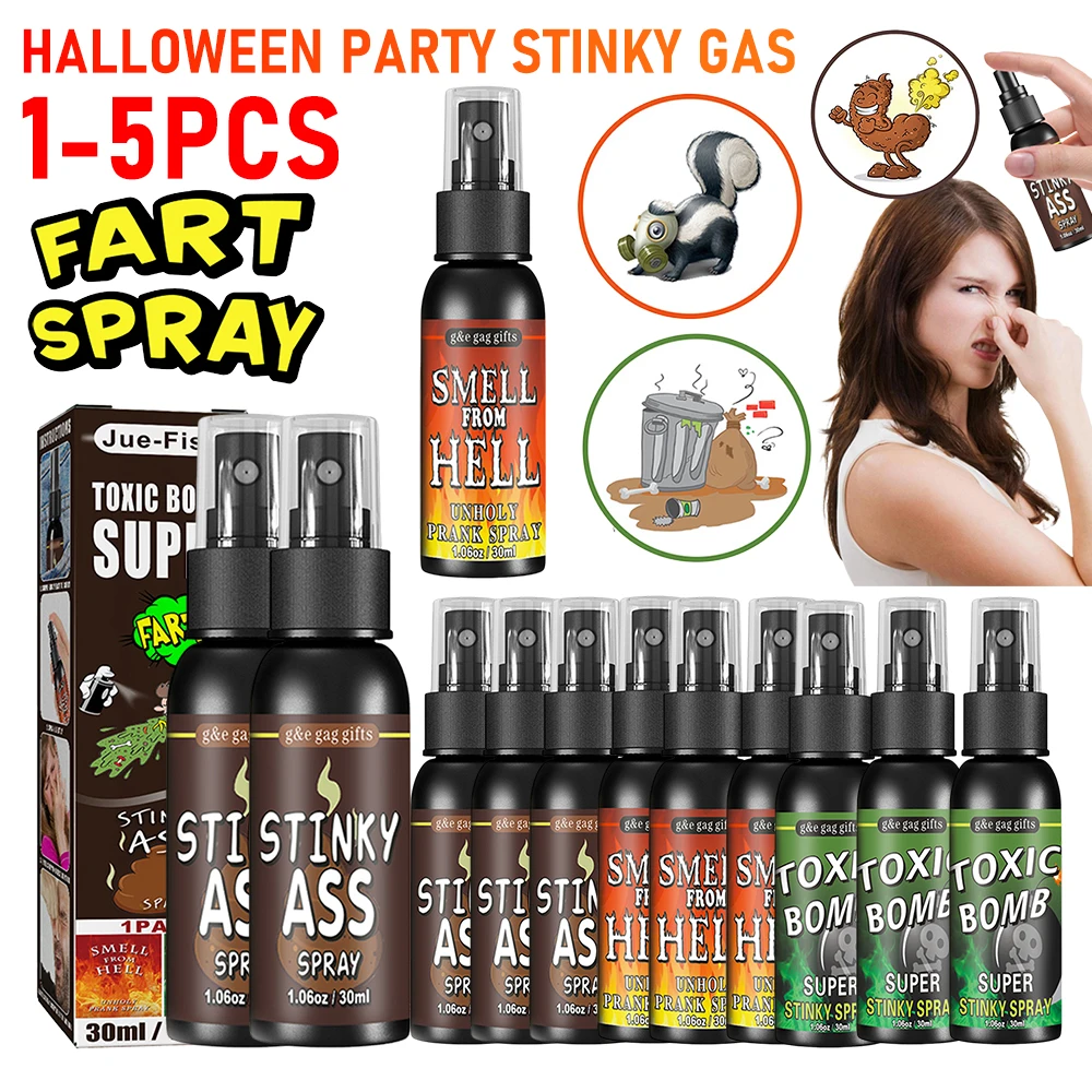 1-5PCS Fart Gag Spray Prank Joke Novelties Liquid Plastic Spoof Odor Spray Party Supplies Terrible Stinky Fart Spray Funny Toys