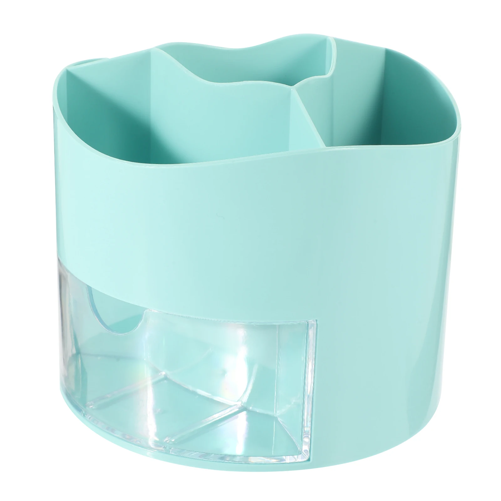 

Rotating Pen Holder Desk Organizer White Plastic Storage Pencil Cup Large Capacity Office Supplies Round Makeup Brush Holder