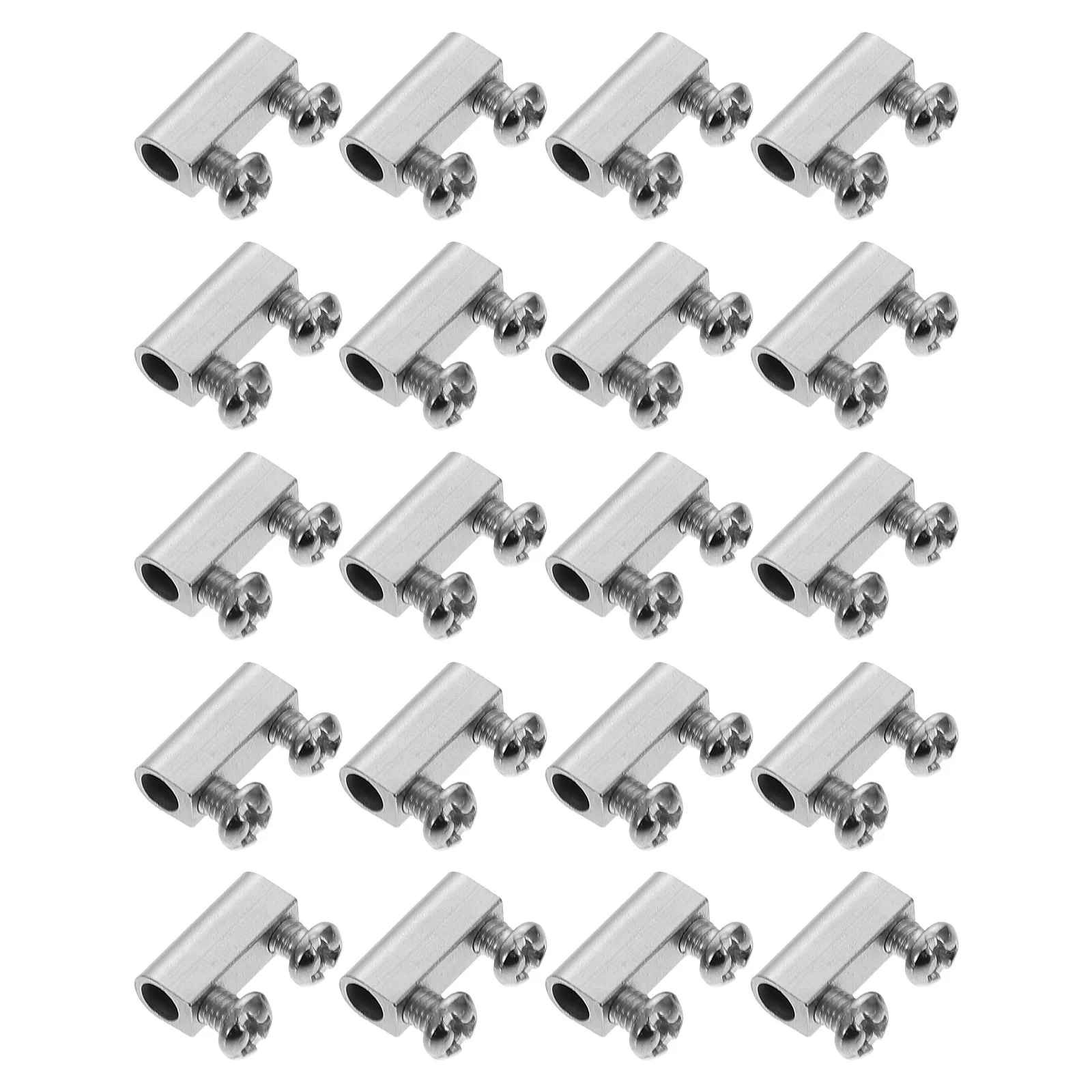 

20 set Two-Way Wire Rope Clamps Steel Cable Lockers Double Hole Corrosion Resistant Durable Easy Install Construction Home Use