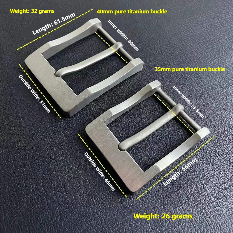 التيتانيوم النقي دبوس مشبك حزام رئيس 35/40 مللي متر سراويل تقليدية رجال الأعمال التيتانيوم معدن غير قابل للصدأ هيبوالرجينيك حزام مشبك