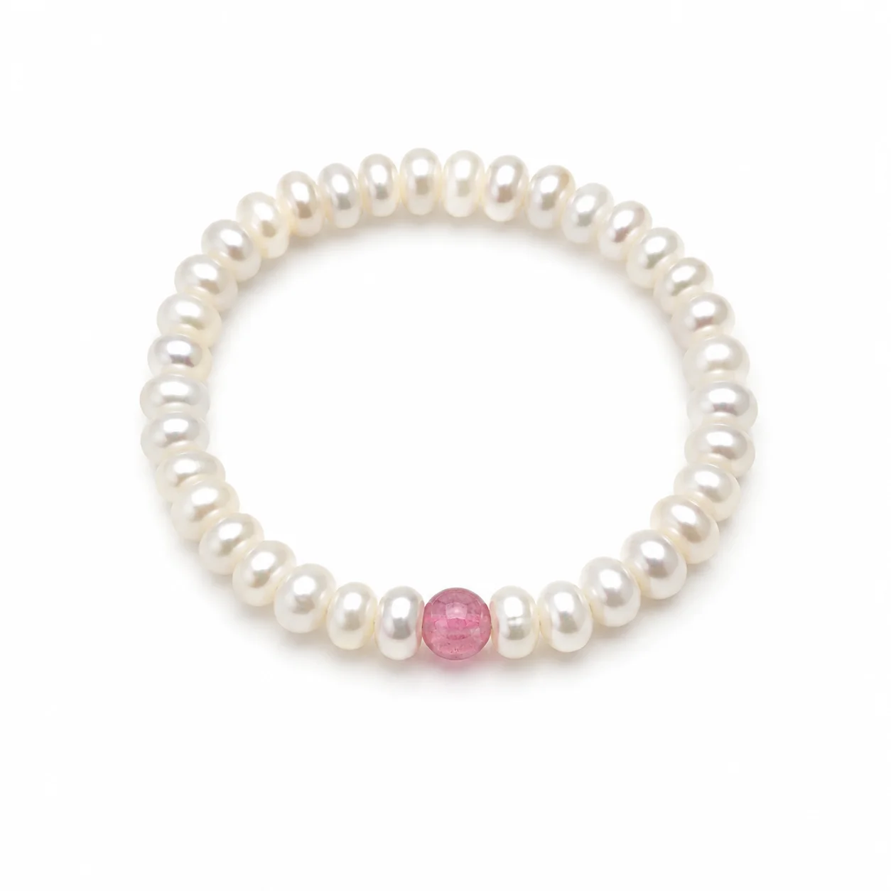 Mareora Natural Freshwater Pearl Tourmaline Stretch Ring for Women Handmade 3-4mm Irregular Seed Pearl Beaded Finger Jewelry Gif