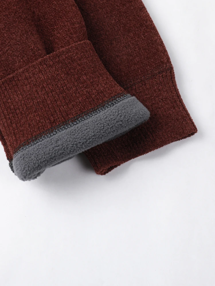 Snow Flng 2026 Spring New Fce Lined Thiened Men's Knitted Base round Ne Versatile Comfortable Mid-aged Sweater Casua...