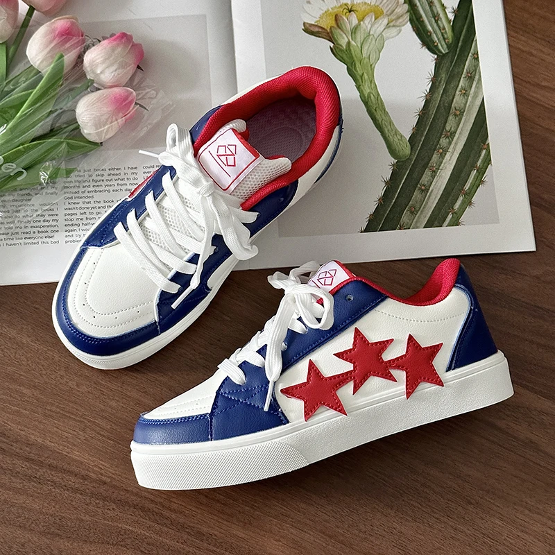 Autumn Men Casual Sneakers Stars Skateboard Flats Shoes Street Running Outdoor Sports Tennis Shoes Lovers Walking Sneakers 35-44