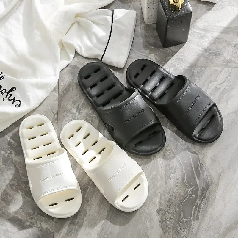 Unisex EVA Non Slip Soft Bottom Leaking Shower Man Woman Home Slippers Punching Bathroom Quick Drying Slipper
