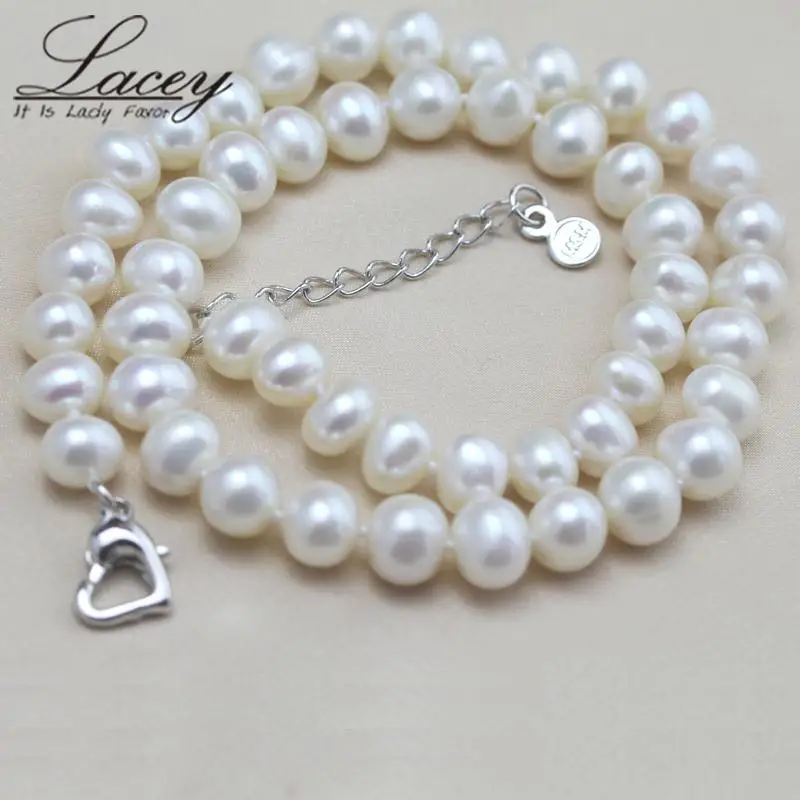 Wedding Real Natural Cultured Freshwater Pearl Necklace Bracelet for Women Pearl Jewelry Sets BridesmaidMother Wife Gift