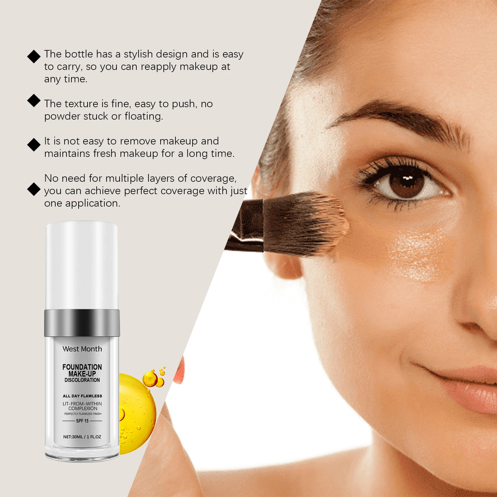 Temperature Adapting Foundation Long Lasting Waterproof Hydrating Color Changing Auto Skin Tone Matching Natural Coverage