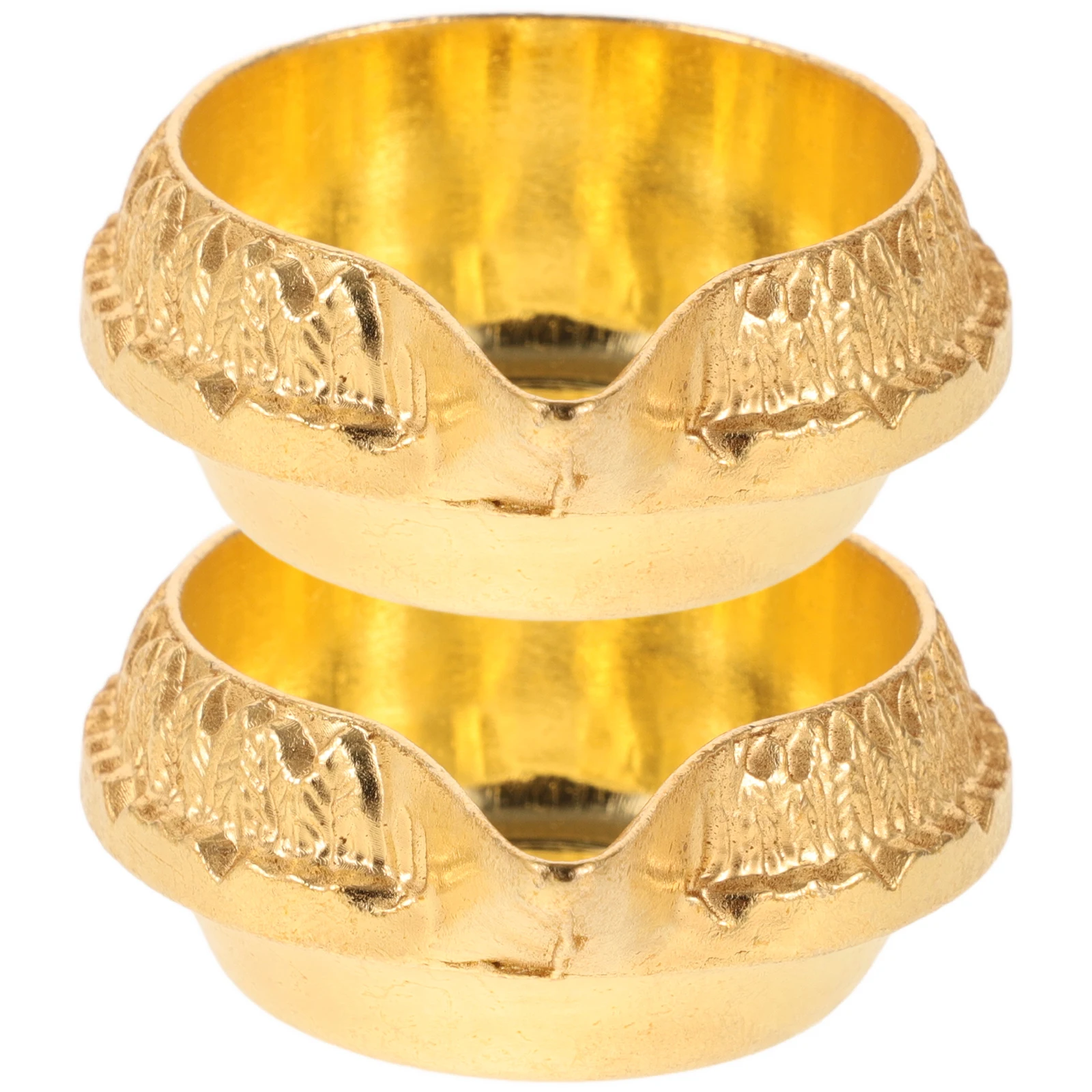 

Lotus Candlestick Buddha Offering Butter Lamp Oil Golden Alloy Decorative Temple Home Office Use Handcrafted Design For