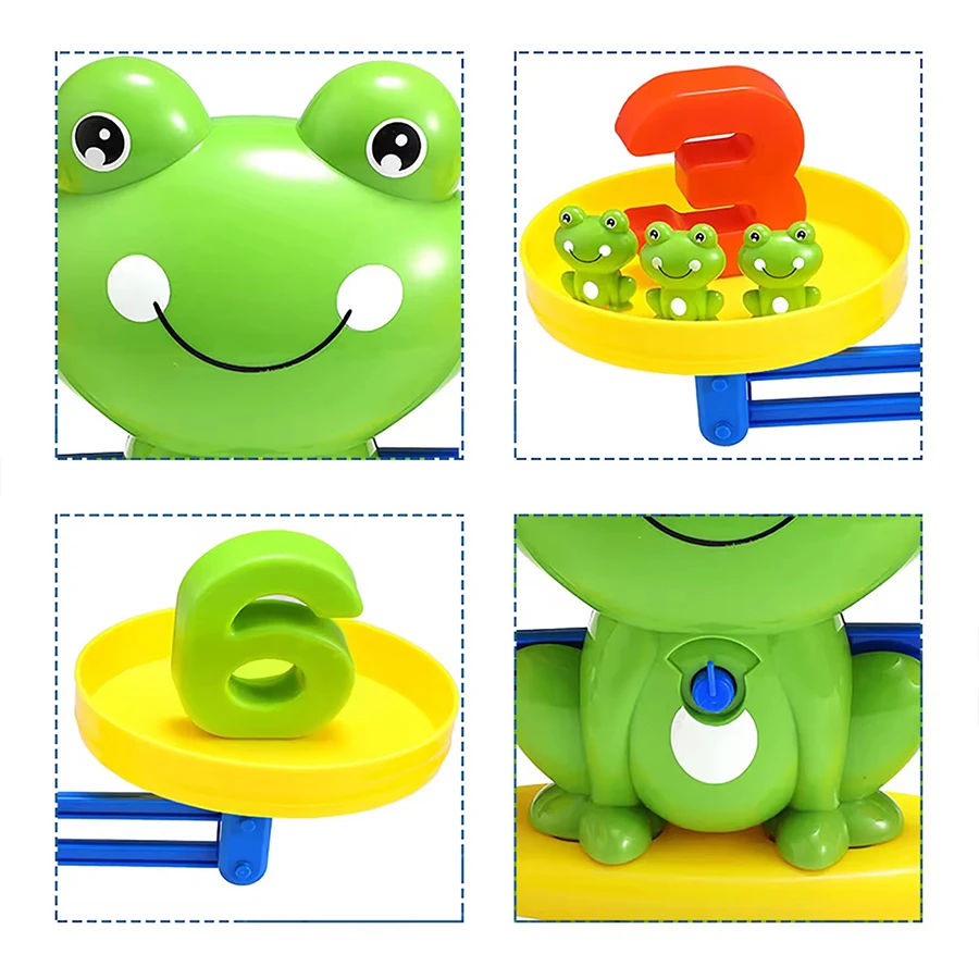 Frog Balance Math Toys Early Learning Addition Subtraction Mathematical Intelligence Toy for Kids Cognitive Development Teaching