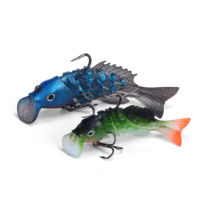 

3pcs Jigging 7cm8gThree Hooks Wobblers Silicone Soft Bait T Tail Swimbait Artificial Rubber Bait Pike for Bass Carp Fishing Gear