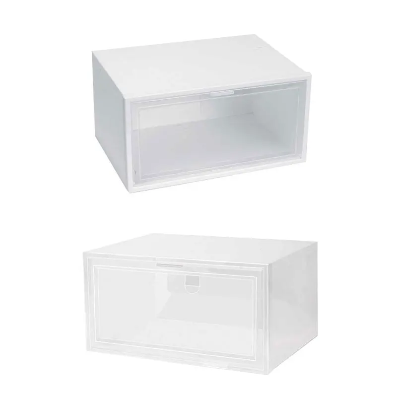 

Clamshell Shoe Box Stackable Sneakers Sports Shoe Organizer Drawer Case Plastic Shoebox Display Rack