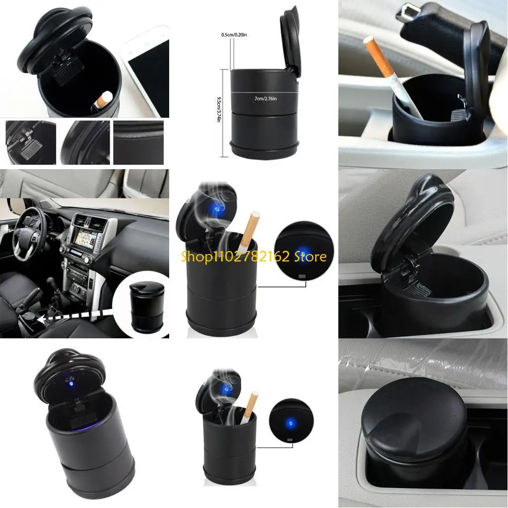 

547B Easy Carry LED Car Ashtray with Auto Light & Odorless Designing for Night Use