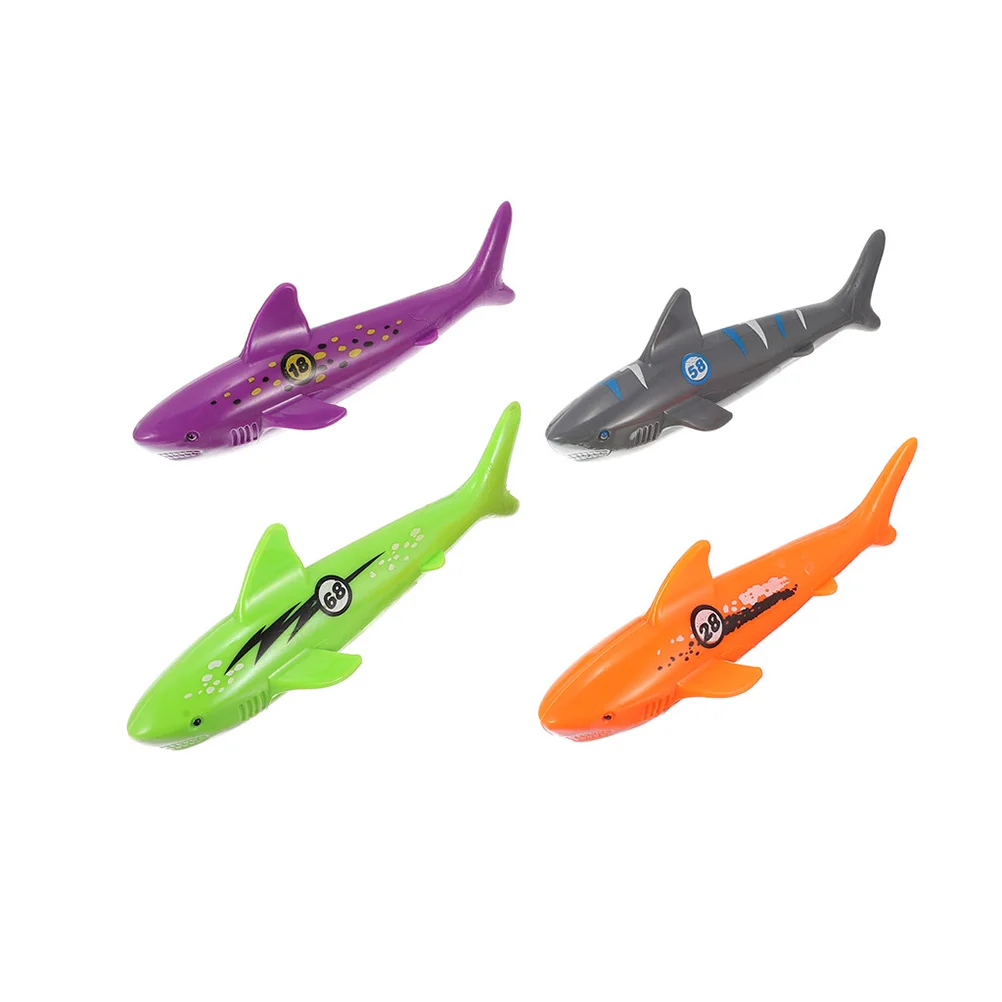 

4 Pcs Diving Toys Summer Pool Interesting Accessories Gaming Wear-resistant Sharks Multi-function Adorable Bathtub