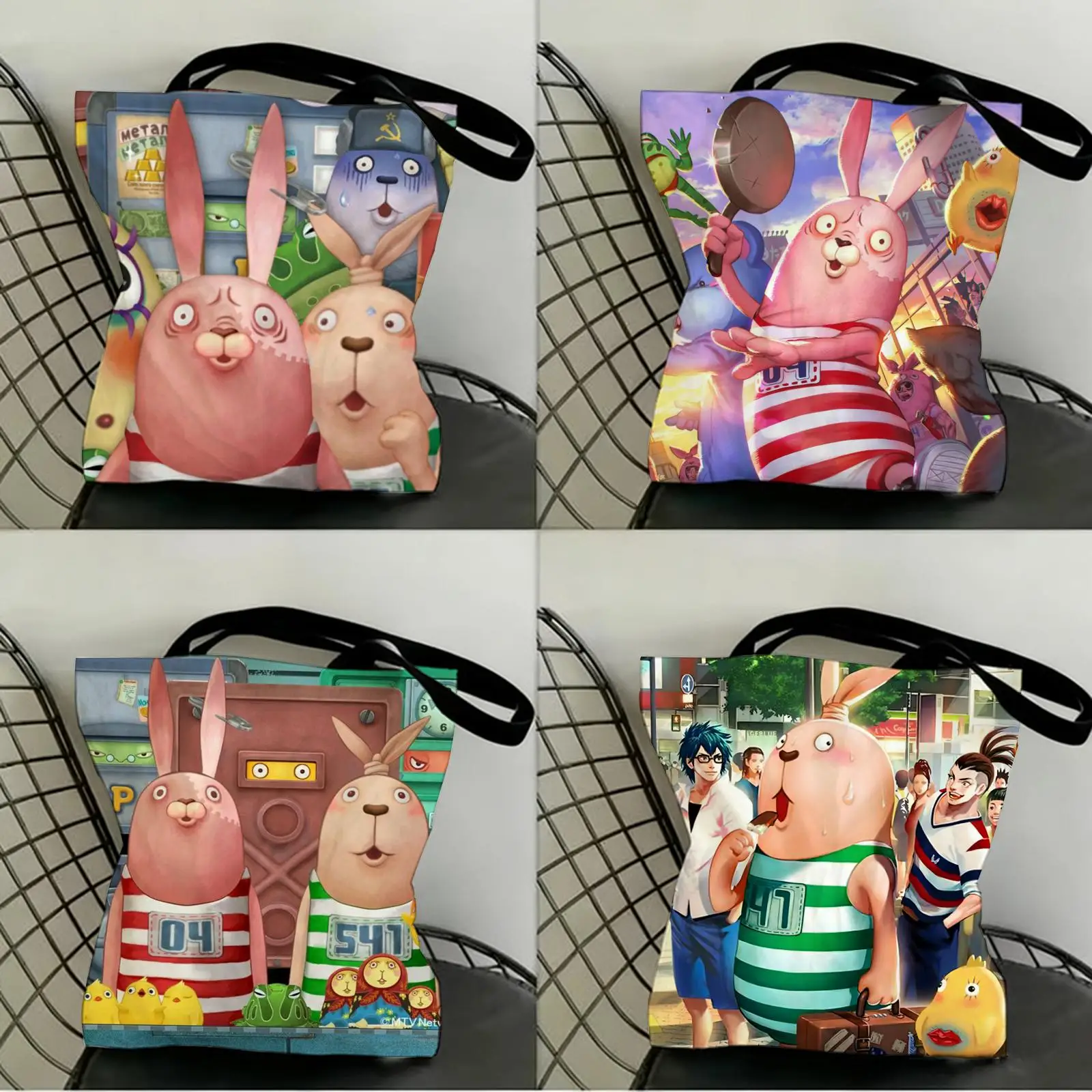 

Anime U-Usavich Storage Bags Canvas Double-Sided Print Shopping Bag Large Capacity Aesthetic Reusable Tote Bag