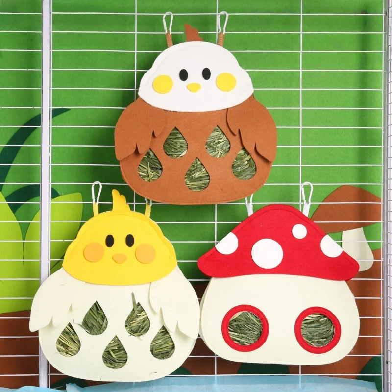 

Rabbit Hay Bag Hanging Pouch Feeder Holder Feeding Dispenser Container for Guinea Pig, Bunny, Chinchillas, Rats, Small Animal