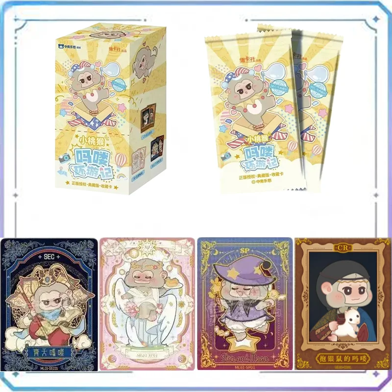 Genuine Spot Goods Card Fun Little Peach Monkey MaLo Card Travelogue‌ Series Cute Anime Periphery Collection Cards Toys Gifts