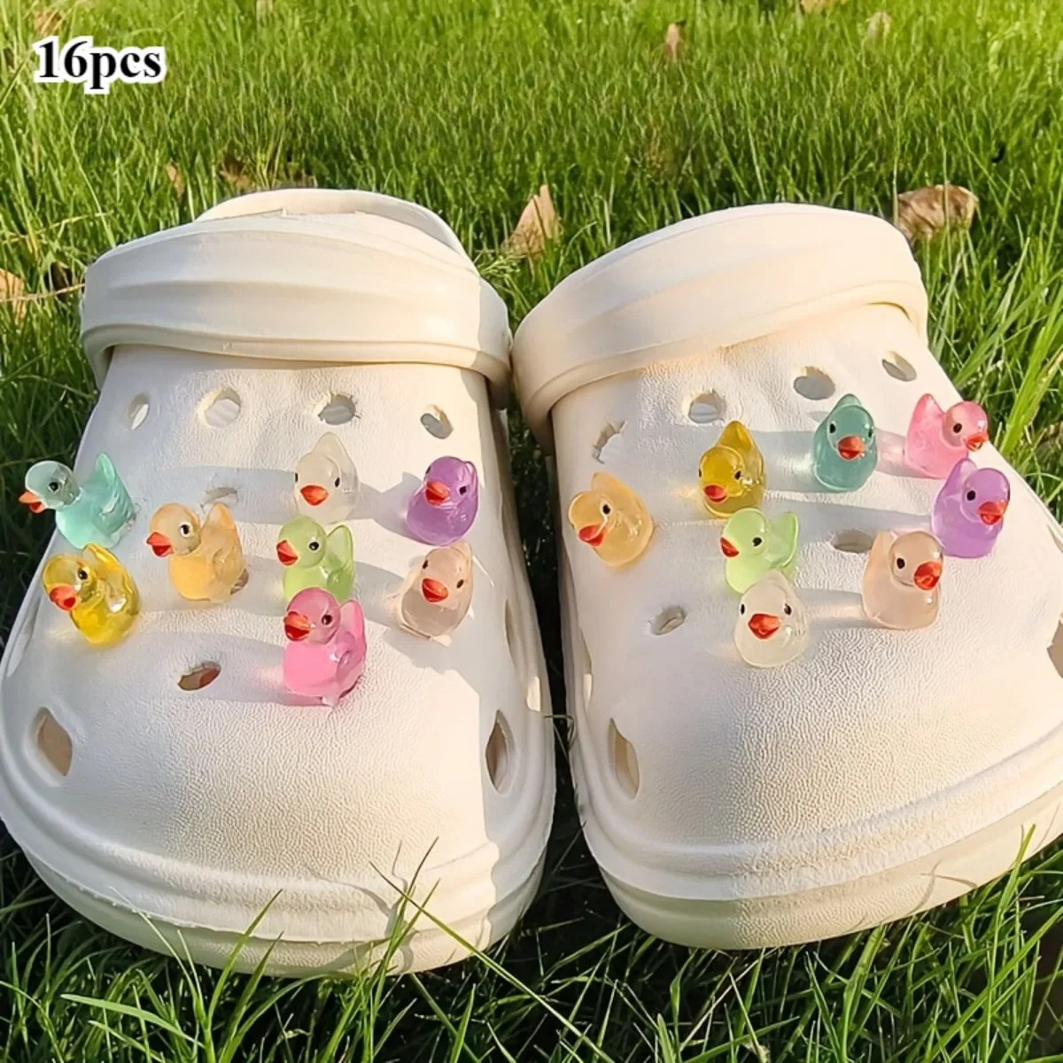 14/16PCS Leuchtende 3D DIY Abnehmbare Schnalle Schuhe Zubehör Ente Schuh Charms Set Nette Weihnachten Enten Erweiterte schuh Dekorationen – Detail 3
