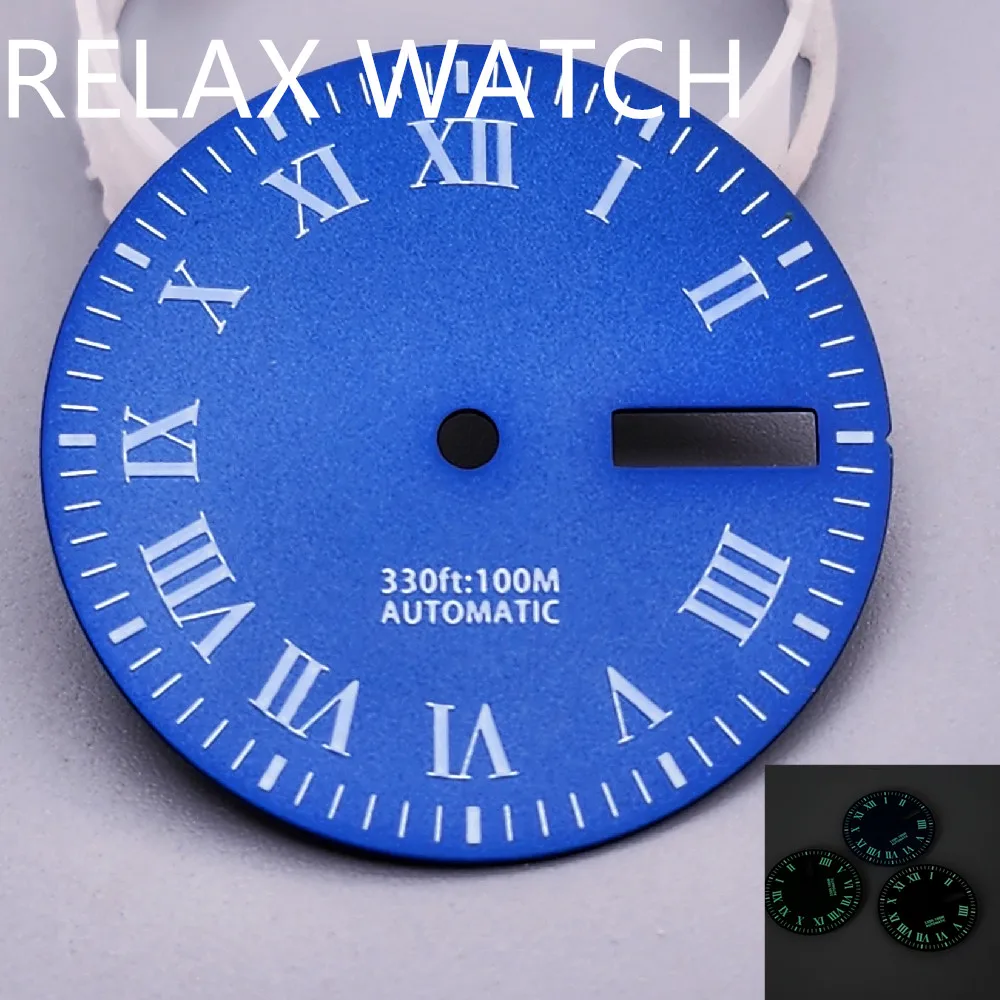 29mm Luminous Display Dial Fits 3 O'Clock 3.8 Crown Nh35 Nh36 Automatic Movement