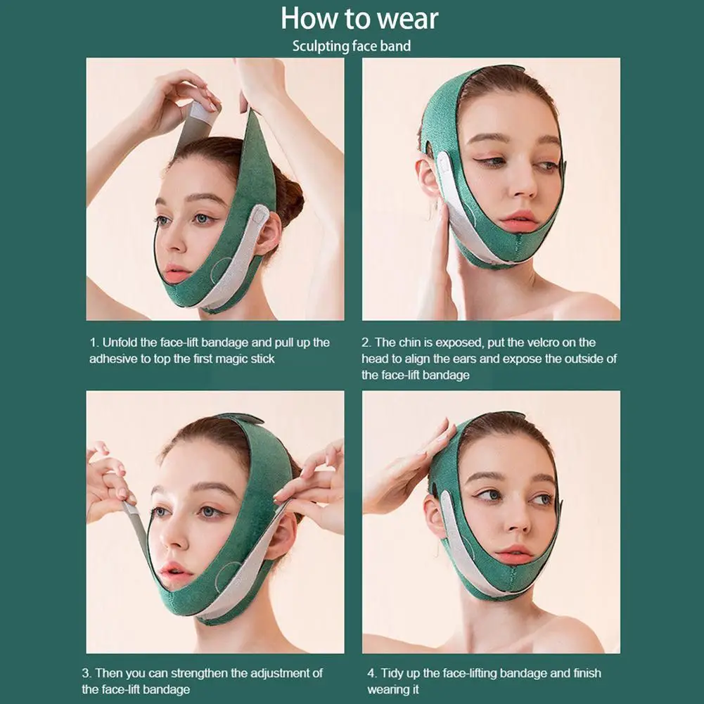 Sangle amincissante pour le visage en V respirant, bande de levage des joues, bandage à double ruisseau, ligne en V, ceinture saillante, ascenseur nar, SAP, T1P3