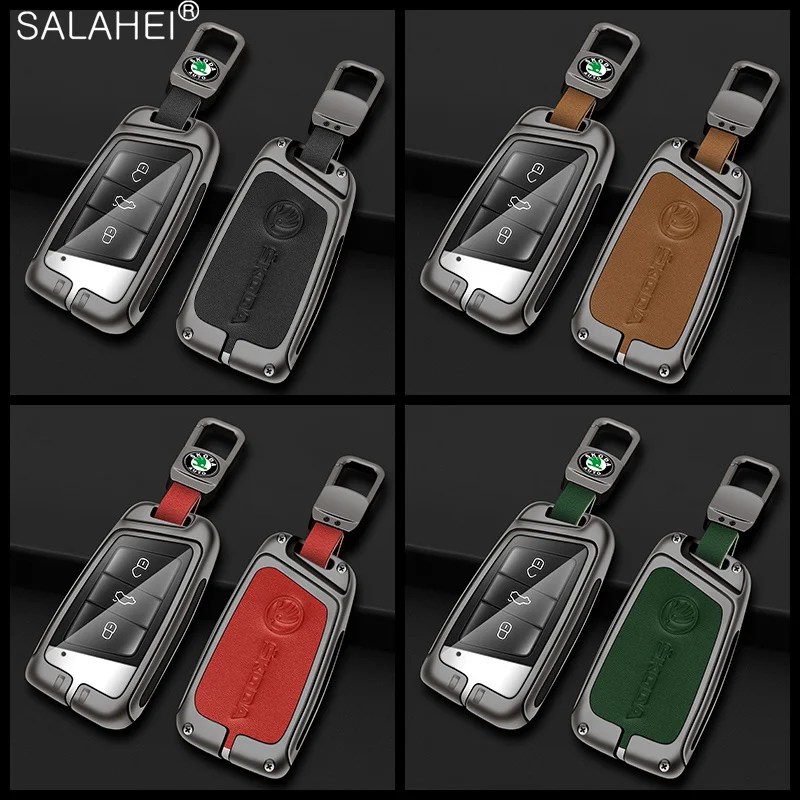 Zinc Alloy Car Smart Remote Key Case Bag Cover Holder Shell Fob For Skoda Superb A7 Karoq Kodiaq 2020 2021 Keychain Accessories - view 6