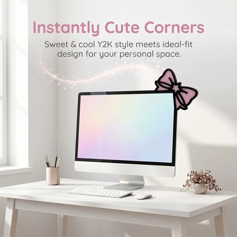 Cartoon Cat Ear Right Angle Ornament Heart Star Door Corner Sign Bow Wooden Home Decoration Display Screen