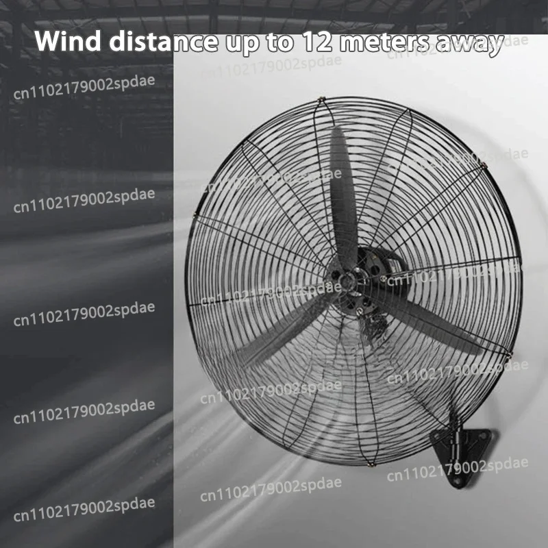 Wall Mounted Industrial Fan Metal Blade High Velocity Fan Wired Remote Control Powerful Airflow Industrial Factory Warehouse Fan