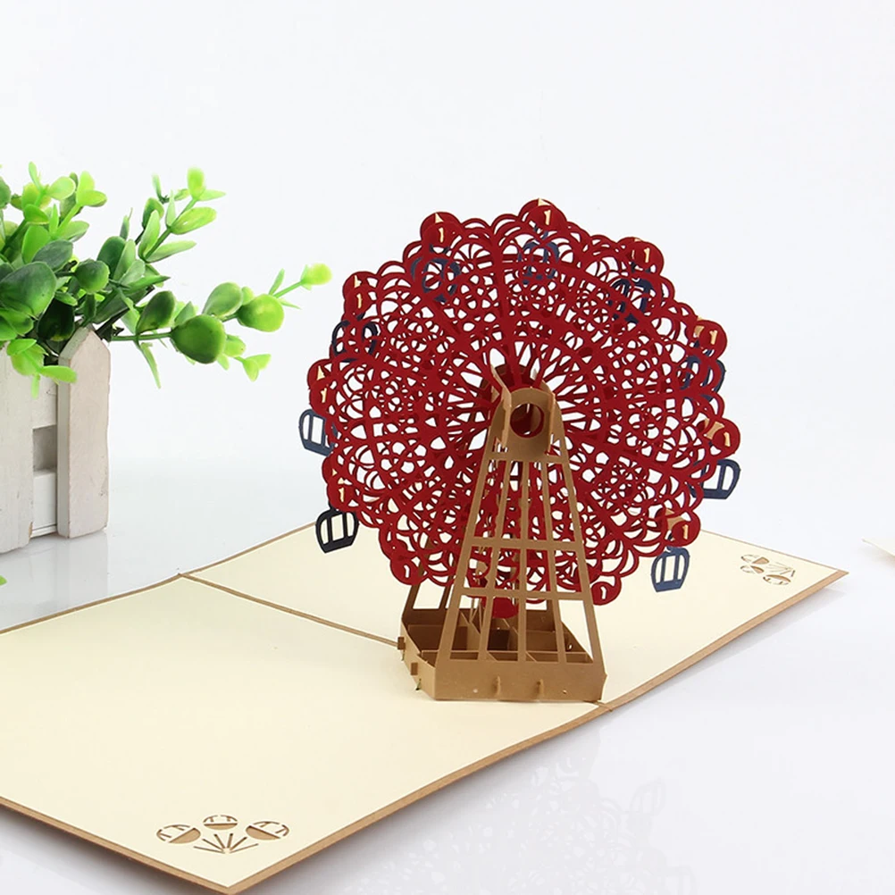 

3D Greeting Cards 15x15cm Pop up Cards Vintage Design Specialty Paper Hand Assembled 3D Model Perfect for Gifts Wishes