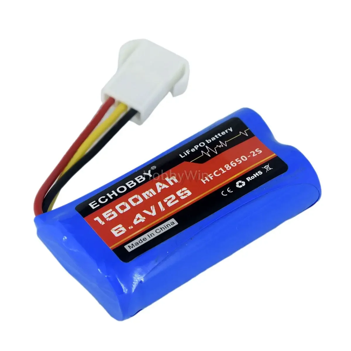 6.4V 2S 1500mAh LiFePO HFC18650 Battery EL4.5-3P Plug for RC Car Buggy Truck Boat