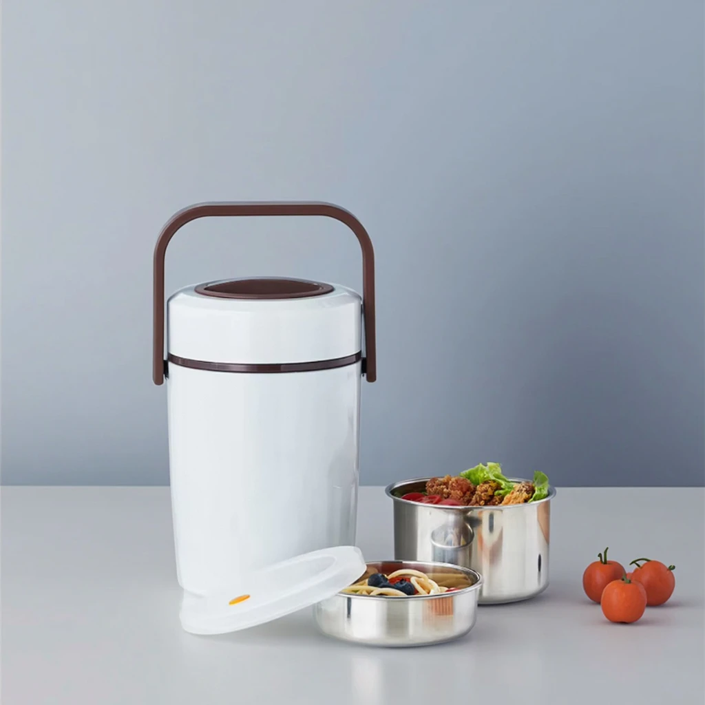 

High-Capacity Stainless Steel Vacuum-Insulated Rice Bucket Large Capacity Sealed Portable Lunch Box with Plastic Lid Wholesale