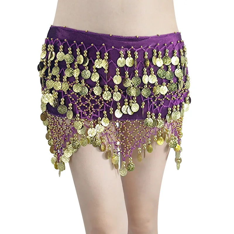 Belly Dance Skirt Coins Hip Skirts Party Sequin Hip Scarf Wrap Festival Costume Dance Accessories Skirt Colour 9