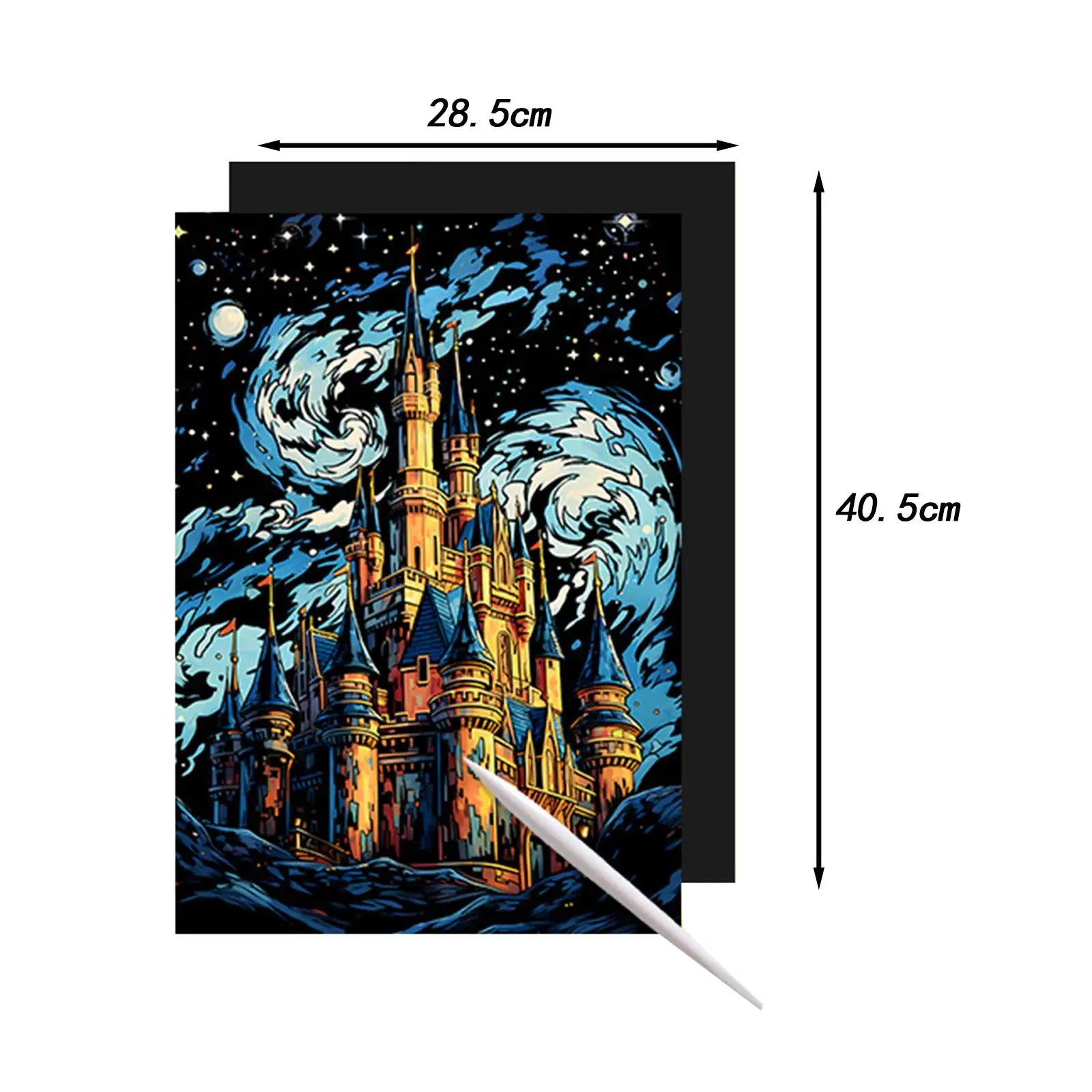 Scratch Paper with Night View Effect Toy Black Scratch Sheet for Girls Boys