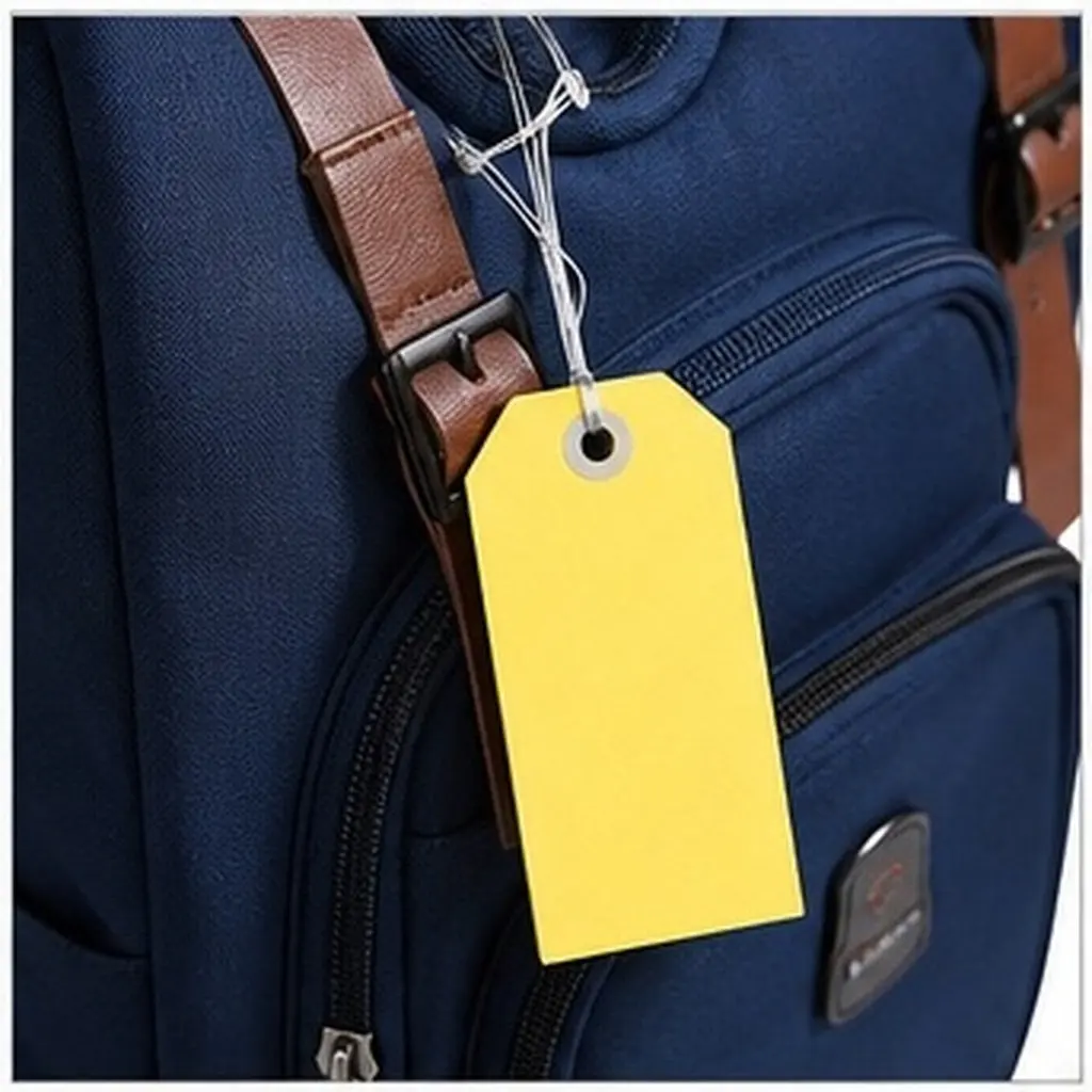 100Pcs Paper Luggage Tags with Wire Manila Shipping Labels Yellow Blank Inventory Tags for Travel Suitcase Labeling Parts