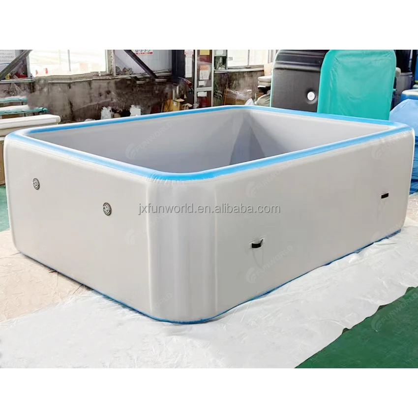 

Custom Size Inflatable Square Pool Portable Drop Stitch Swimming Pool For Adults Outdoor Backyard Use