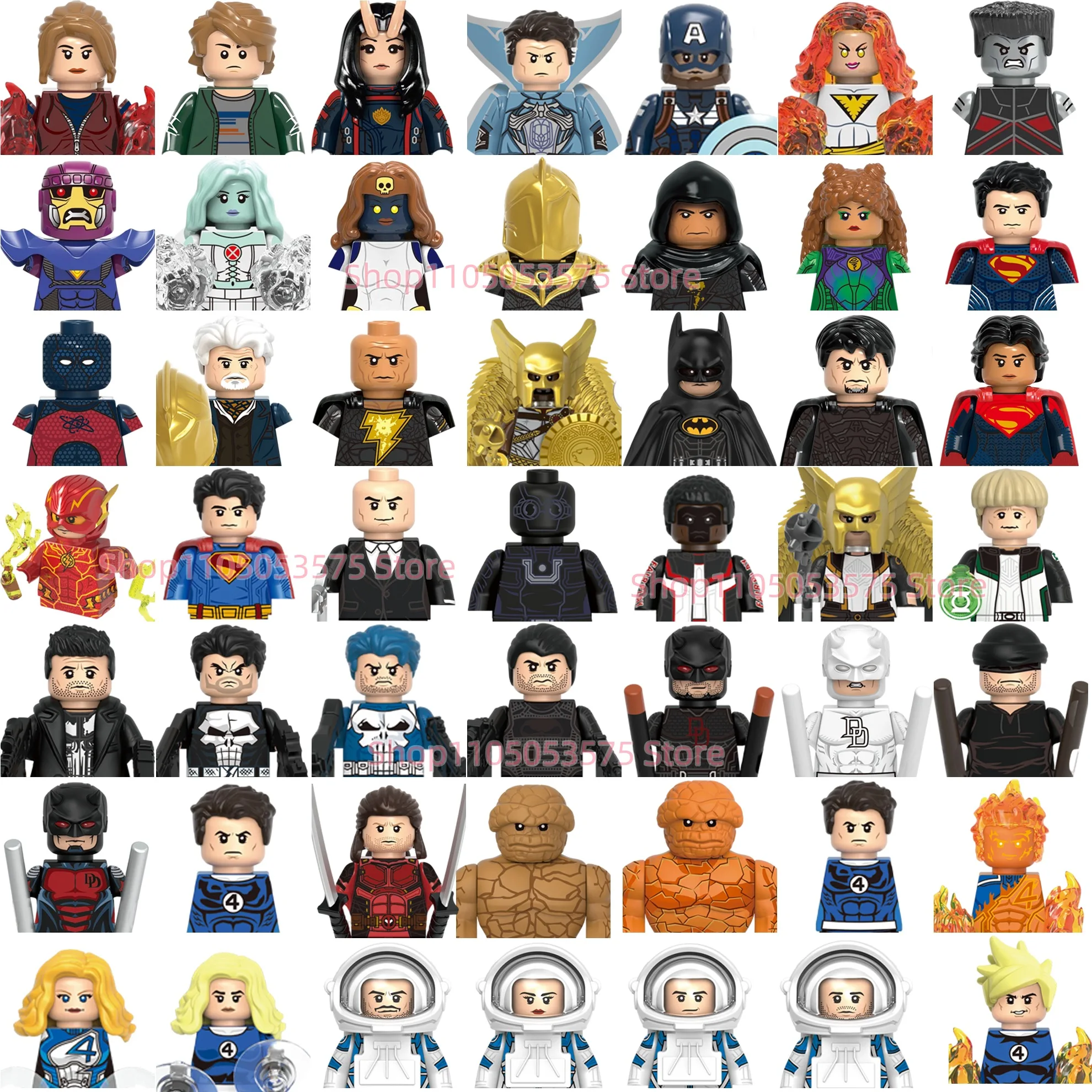 

Superhero Assembly Building Blocks kids MINI Puzzle Brick toy Marvel The Fantastic Four Captain America Mystique Collection Gift