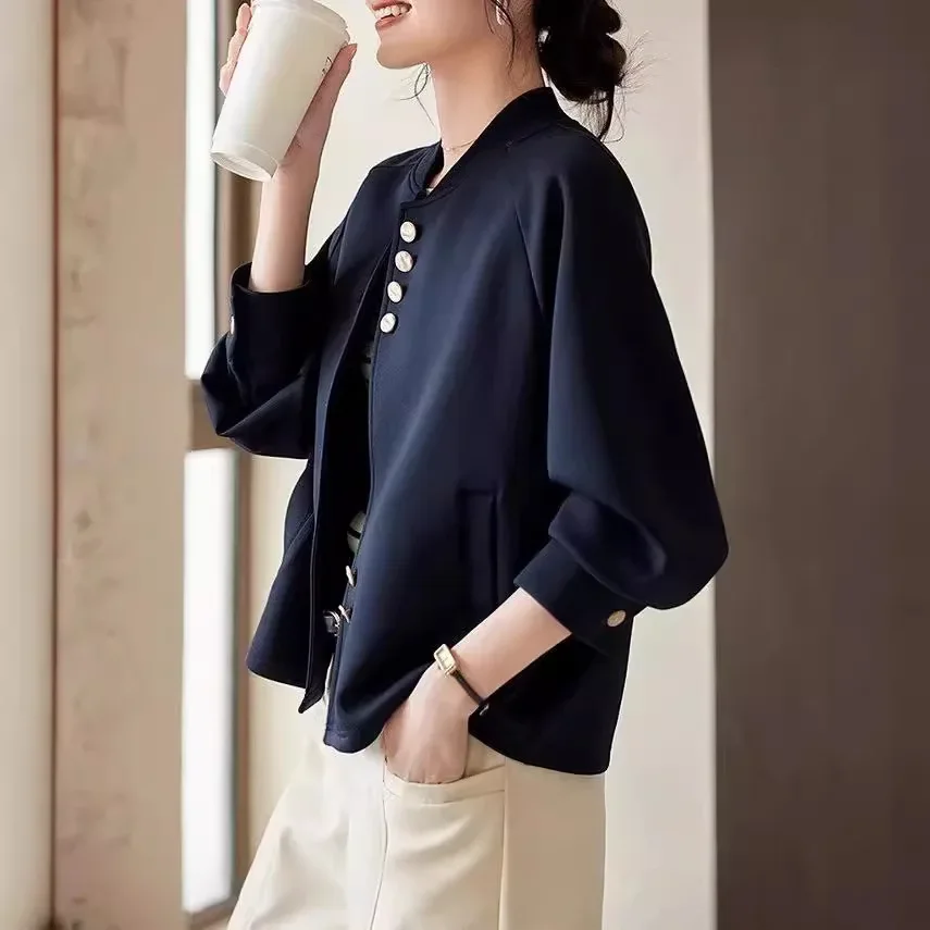 

Short Open Cardigan Jacket Women's Casual Style Baseball Outfit Spring Autumn Fashionable Outerwear Korean Version Top