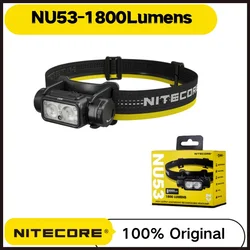 NITECORE NU53 USB-C 충전식 헤드라이트, 8 x NiteLab UHE LED, 1800 루멘, 내장 6000mAh 배터리 헤드램프