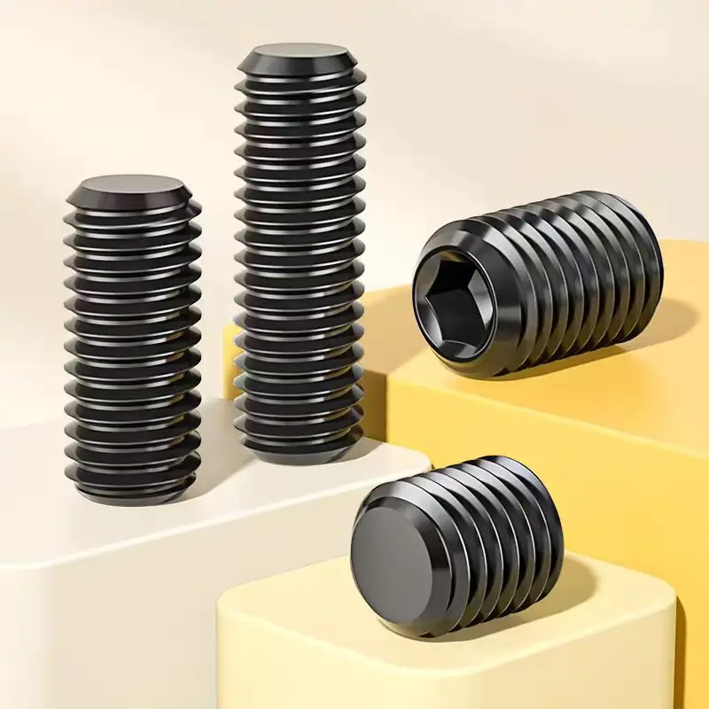 

M2 M2.5 M3 M3.5 M4 M5 M6 M8 M10 M12 Hex Hexagon Socket Allen Cup Point Grub Bolt Set Screw Black Grade 12.9 Steel