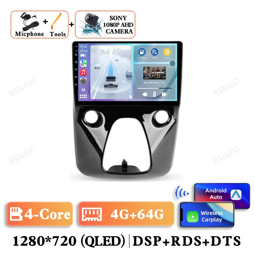 Android 15 Voor Peugeot 108 Voor Toyota Aygo B40 2014-2021 Qualcomm Autoradio Multimedia GPS DSP Navigatie Viedo speler 5G WIFI - afbeelding 1
