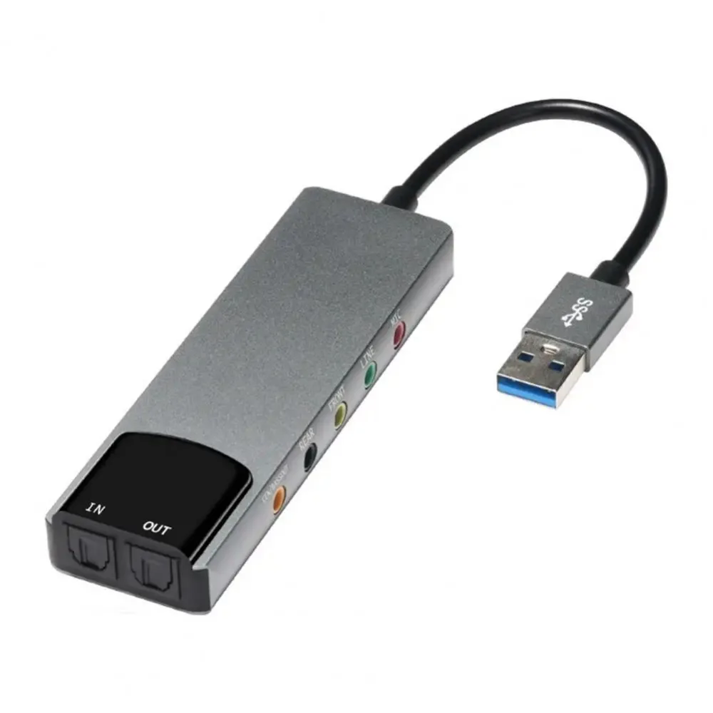 Usb Sound Card High-quality Usb Fiber Optic Spdif Sound Card for Computer External Multifunction Support Ac-3 Dts-compatible 5.1