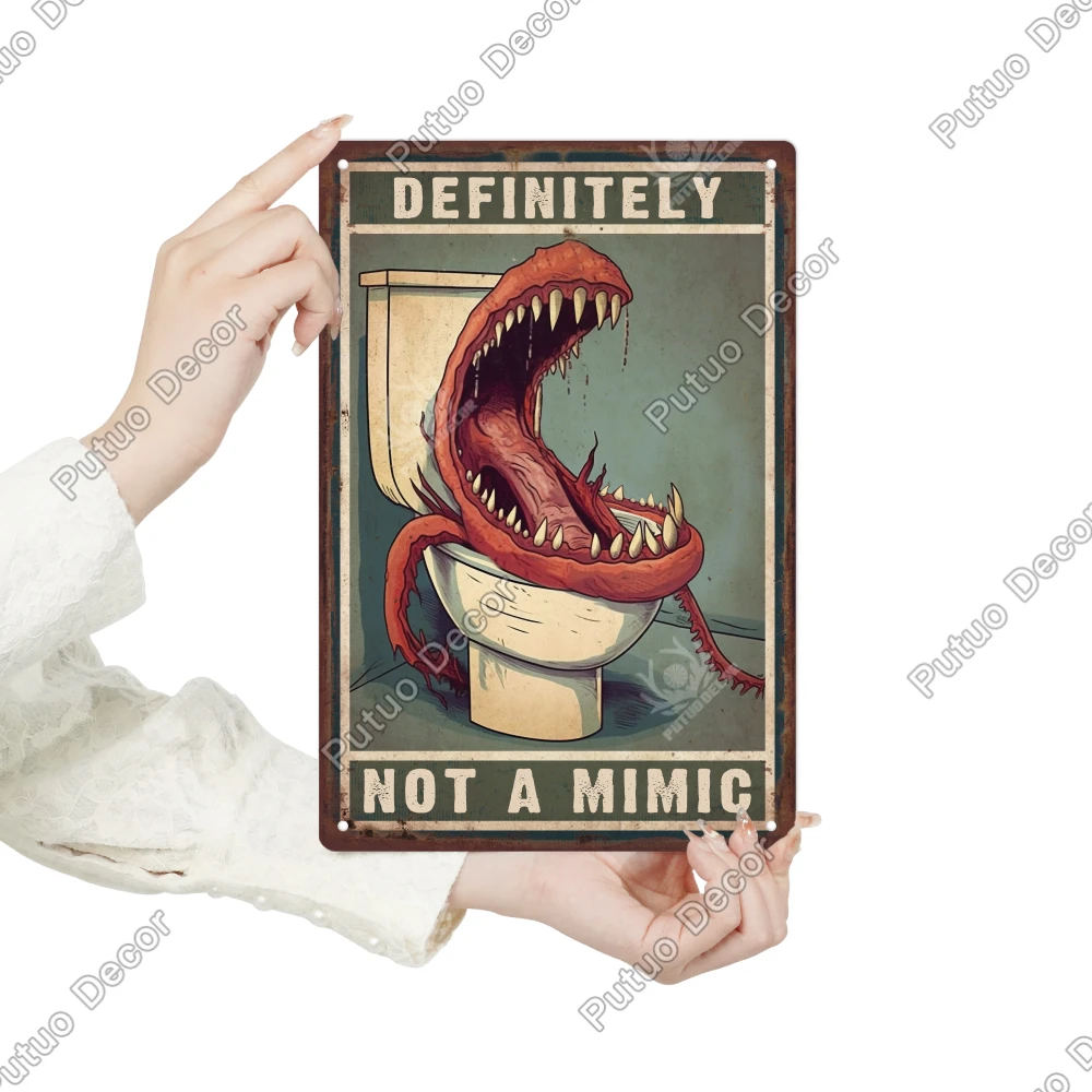 Putuo Decor 1szt Vintage Metal Tin Sign, Wall Art Decor for Home Farmhouse Bathroom Washroom Toilet, 7.8 X 11.8 Inches Gifts — zdjęcie 5