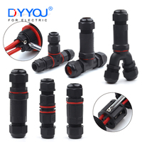 I-Type/Y-Type/T-Type IP68 Waterproof Cable Connector 2/3/4/5 Pin Electrical Terminal Adapter Wire Connectors LED Light  M20/M25