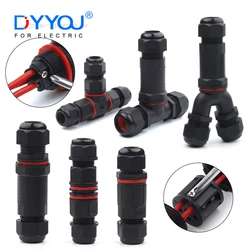 I-Type/Y-Type/T-Type IP68 Waterproof Cable Connector 2/3/4/5 Pin Electrical Terminal Adapter Wire Connectors LED Light M20/M25
