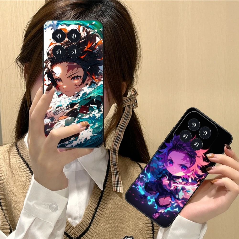 Demon Slayer Tanjiro Mobile Phone Case for Xiaomi 14 13 12 11 10 9 T Ultra Lite Pro S SE X 5G Black Soft Phone Cover Shell