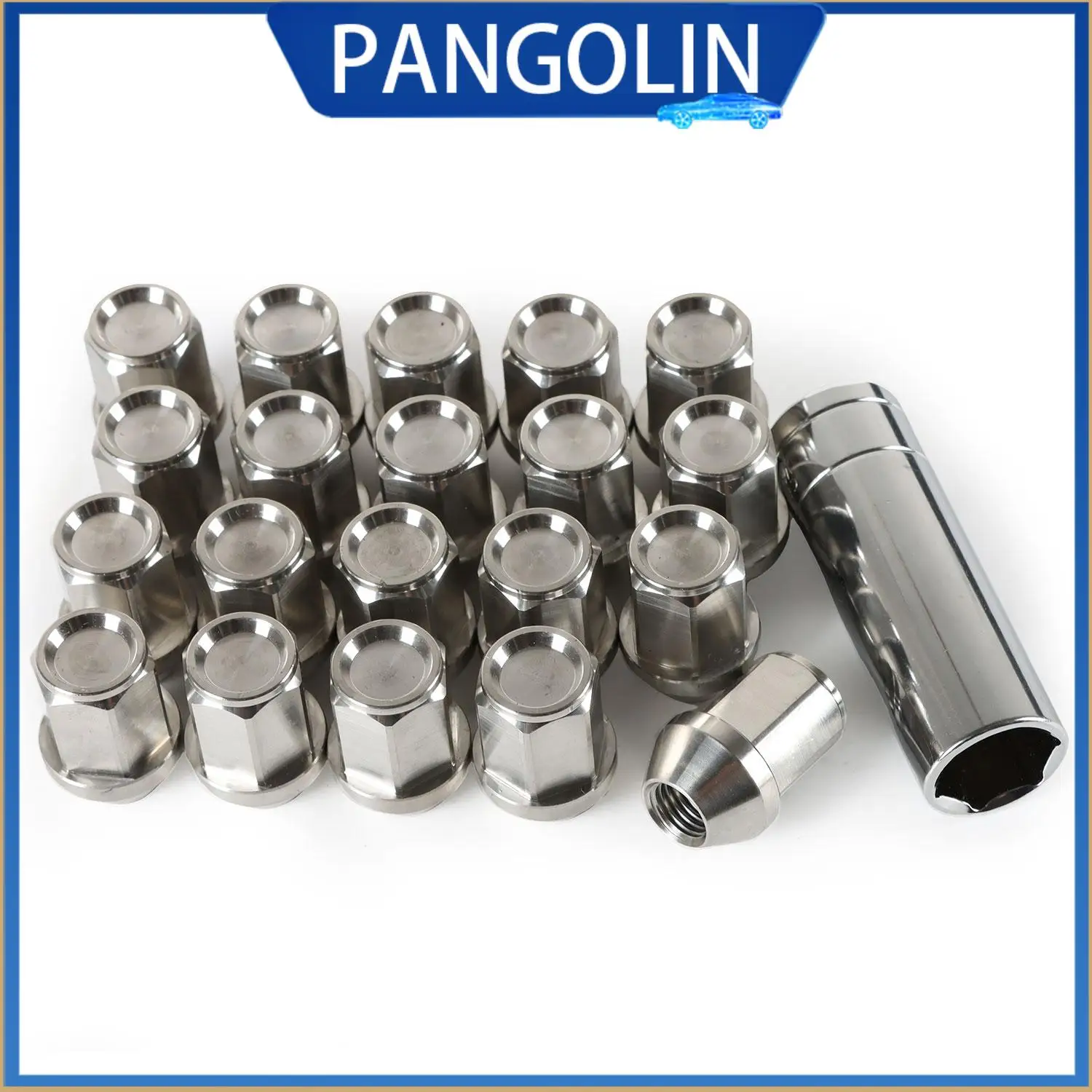 

PANGOLIN 20Pcs 304 Stainless Steel Closed End Bulge Cone Seat Hex Lug Nuts M12x15 19mm Long 35mm Tall 60 Degree Conical for Car