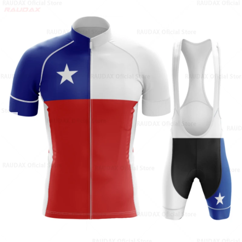 Chile Cycling Jersey Sets Men\'s Cycling Clothing Summer Short Sleeve MTB Bike Suit Bicycle Bike Clothes Ropa Ciclismo Hombre