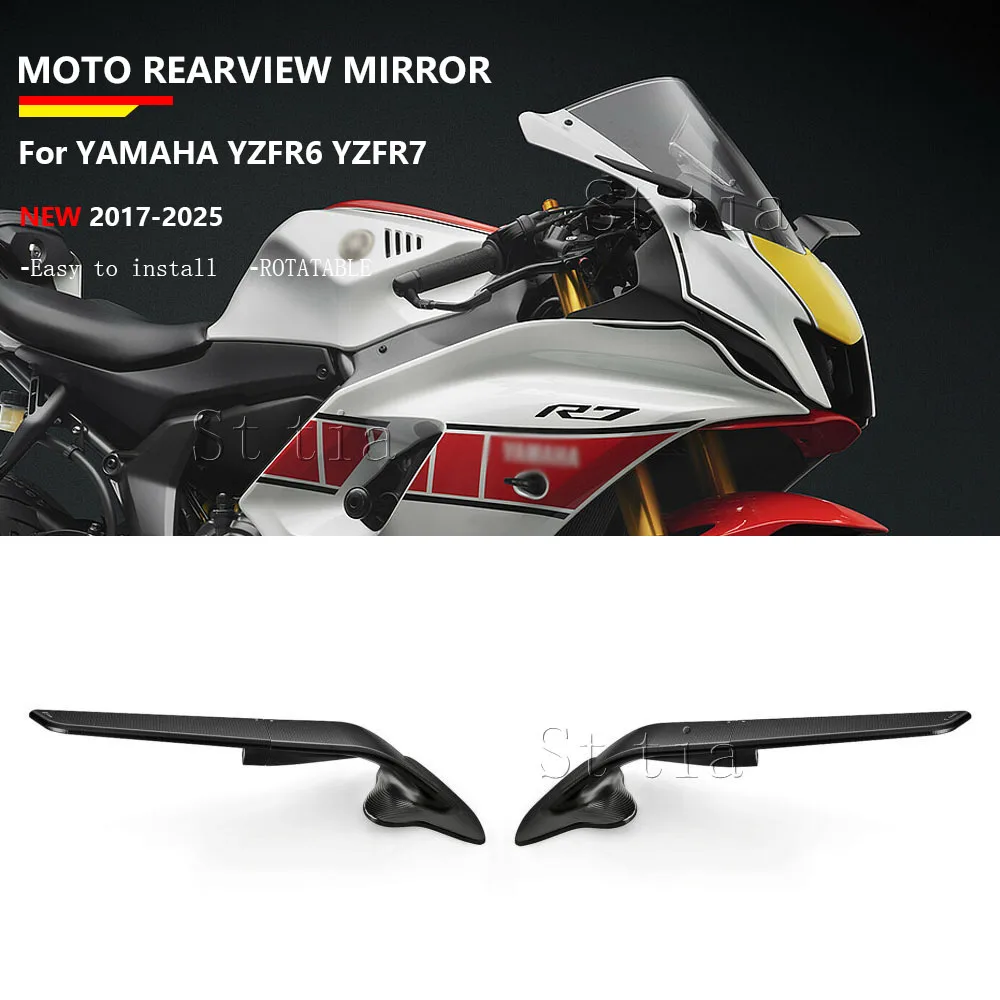 

Fit For YAMAHA YZFR6 YZF R6 YZF R7 YZF R7 2017-2025 New Motorcycle Rear View Mirrors Adjustable Aluminum Mirror Accessories