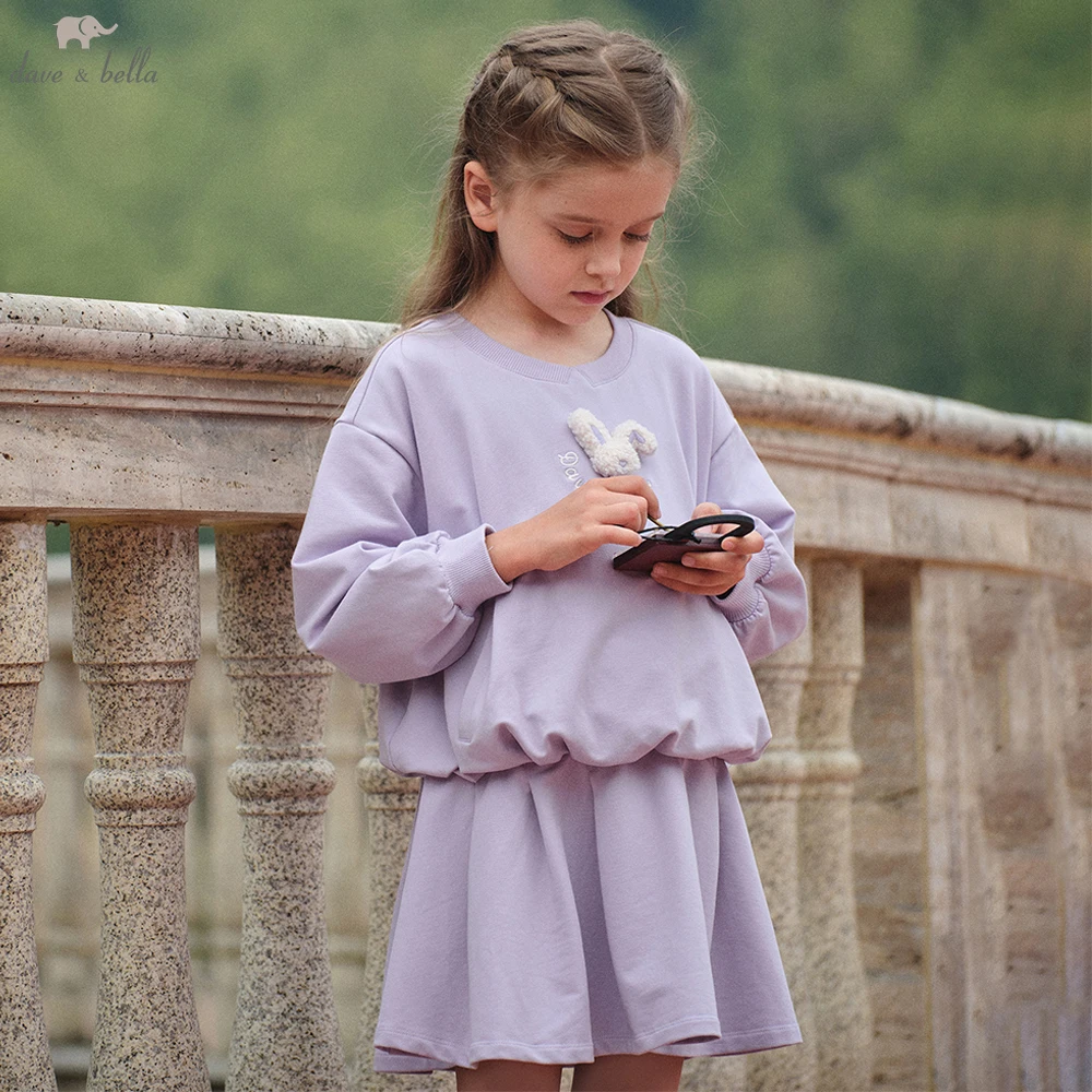 

Dave Bella, детское весеннее осеннее платье, милое платье принцессы с длинными рукавами для девочек, милая праздничная уличная одежда DK3254032