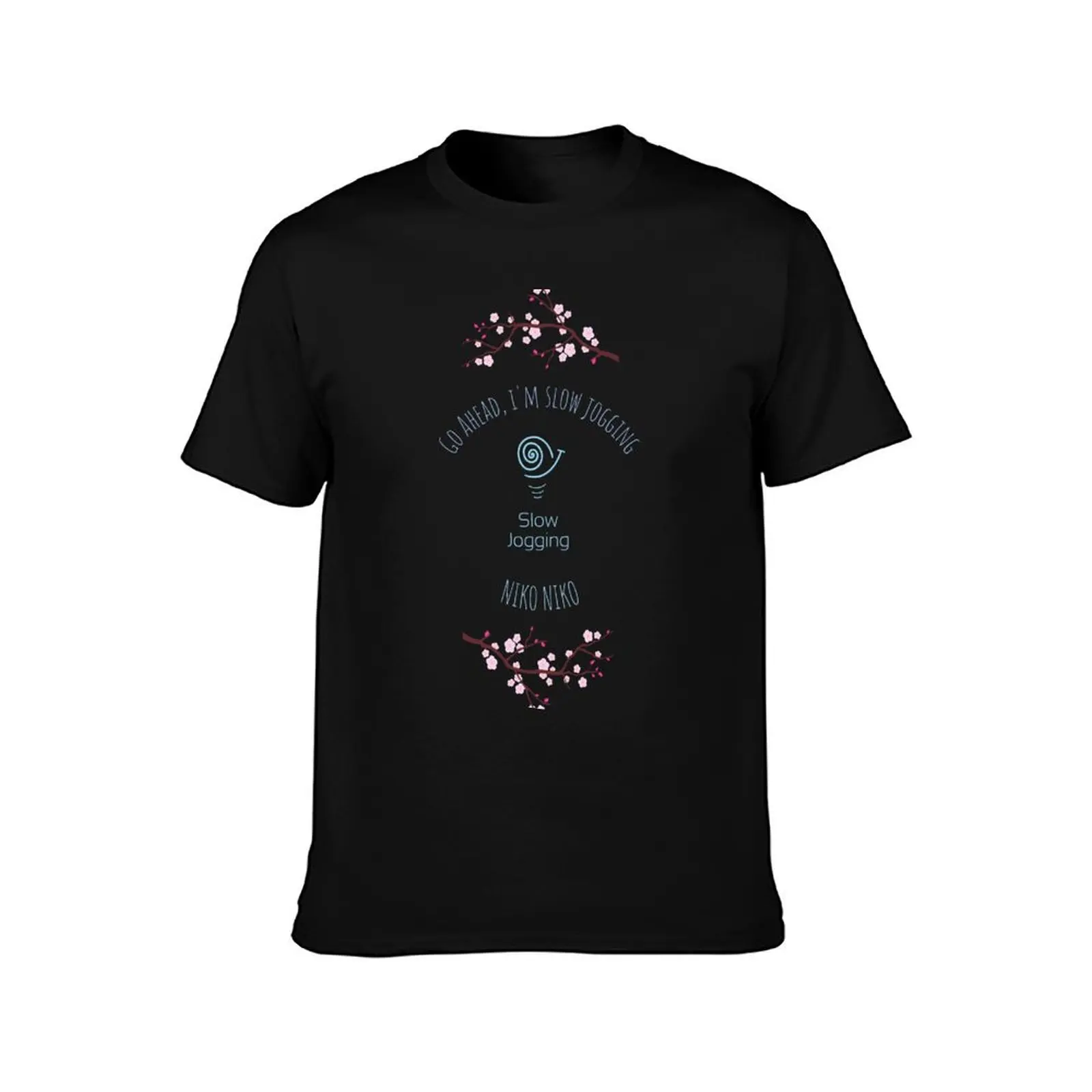 Slow Jogging - Cherry Blossom Edition T-Shirt Summer Casual Cotton Tee Oversized Streetwear Tops Vintage Graphic Print