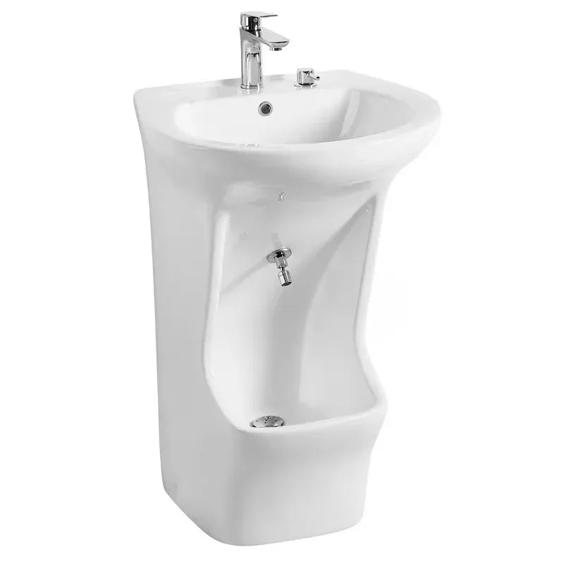 Wholesale Ceramic Floor-to-Floor Washbasin Washbasin with Foot Wash and Soap Dish