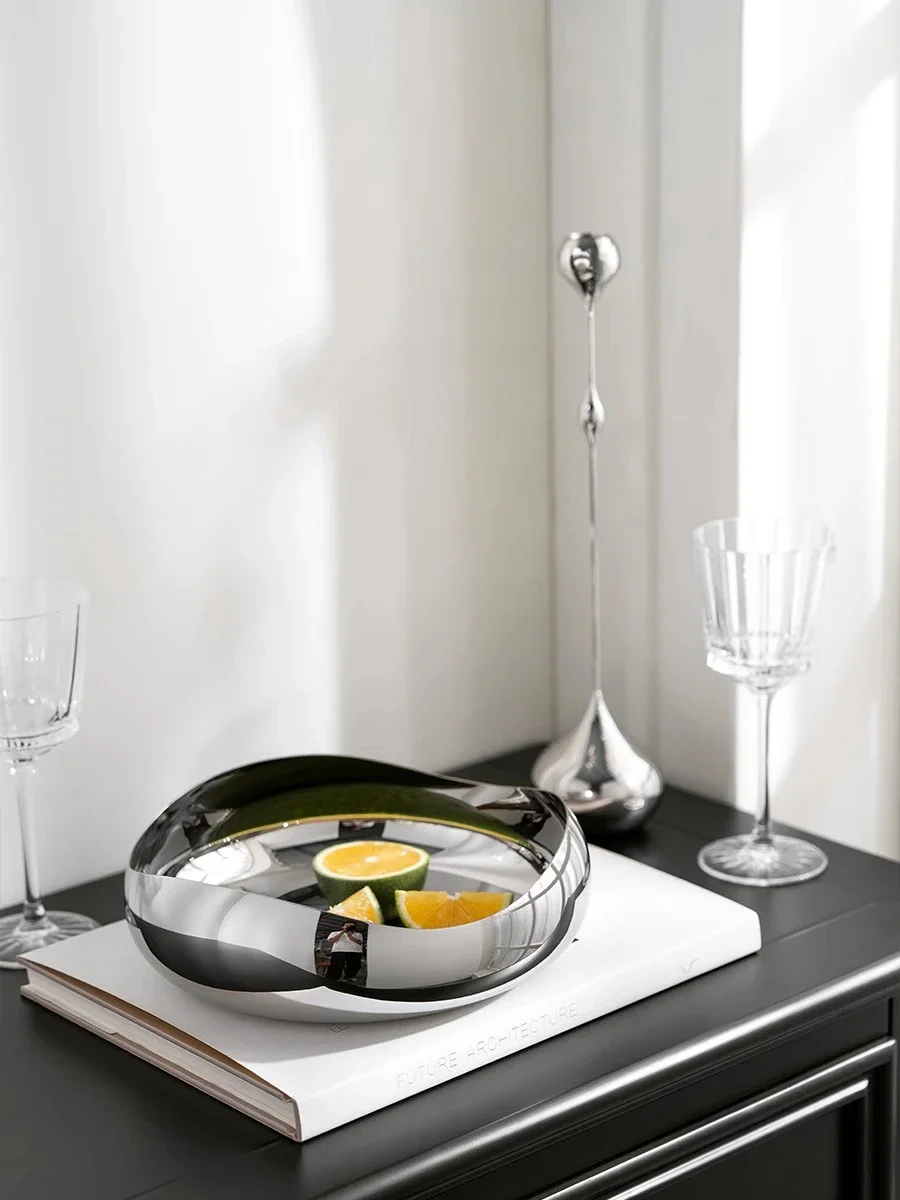 

Tableware Stainless Steel Fruit Bowl Plate Tray for Salad Dessert Living Room Dinner Table Home Decoration Scandinavian