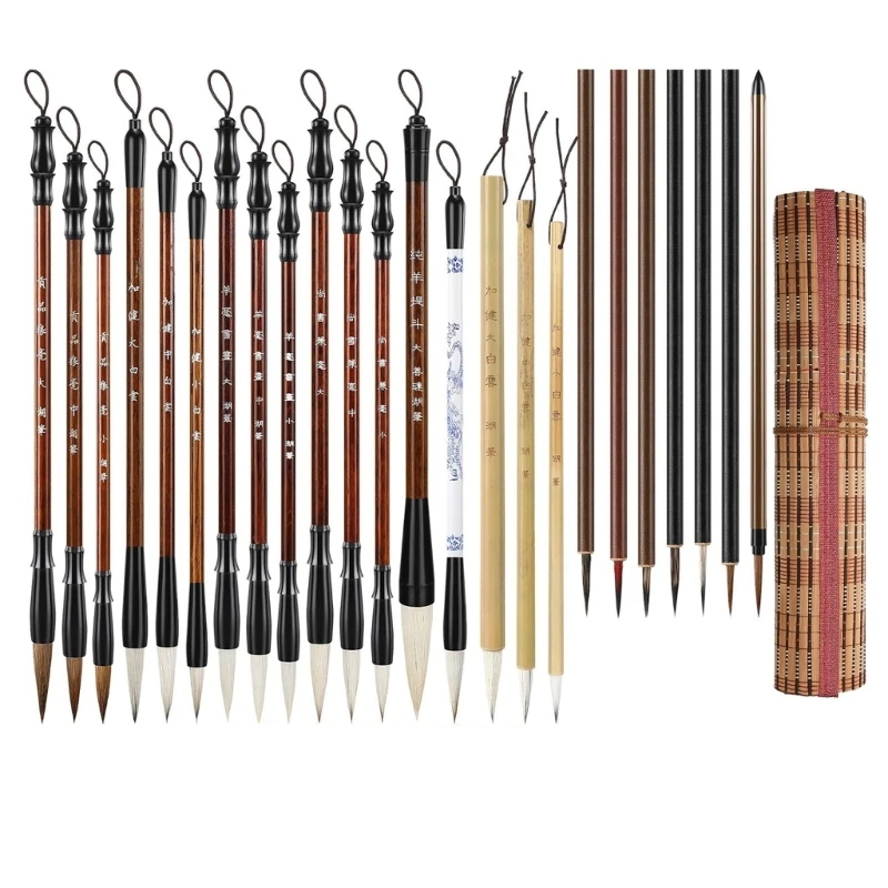 24Pcs Sumi Writing Brush for Antithetical Couplet Writing Inks Paiting